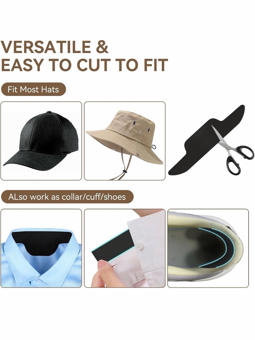 Source Unknown Black Disposable Sweatband Hat Inserts - 40 Pack - Picture 2 of 3